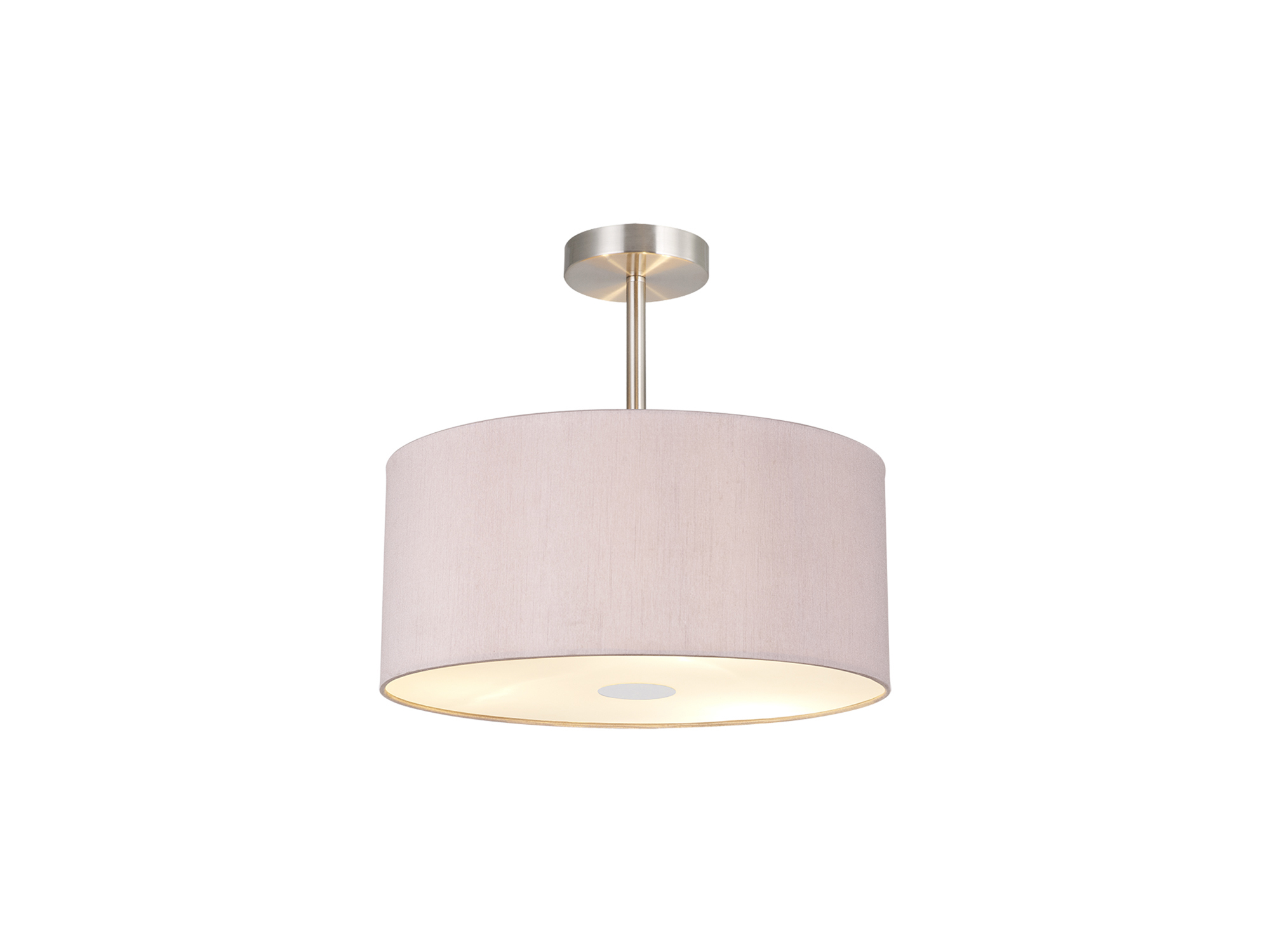 Baymont 40cm Semi Flush 1 Light Polished Chrome, Taupe/Halo Gold, Frosted Diffuser